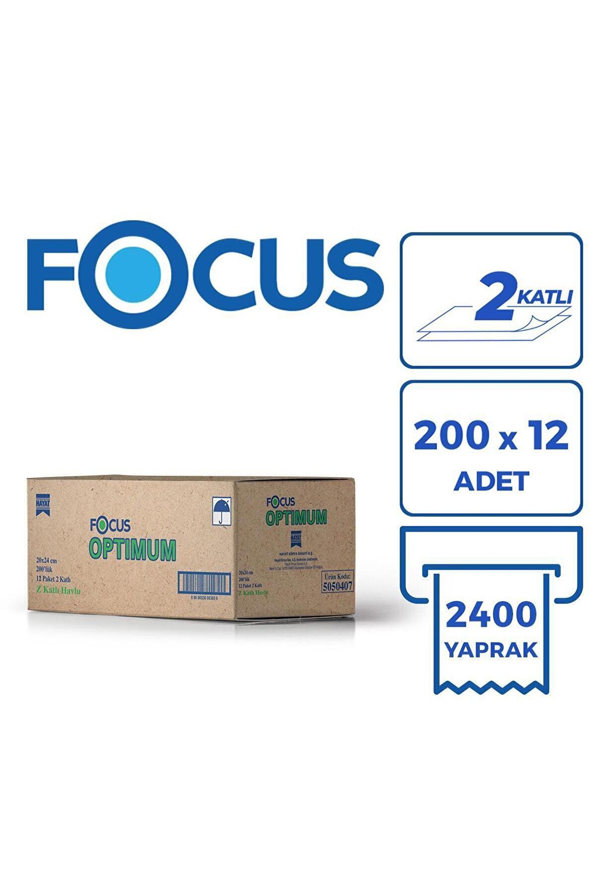 Focus Optimum Z Katlama Kağıt Havlu 20 cm x 24 cm 4 Koli (48 Paket) (5050407)